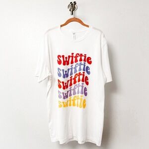 Taylor Swiftie Rainbow Spring Graphic Unisex Concert Casual T Shirt White